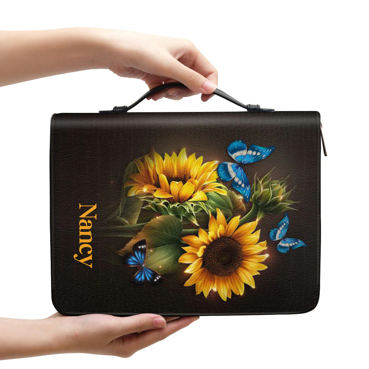 Personalized Sunflower & Butterfly Bible Cover