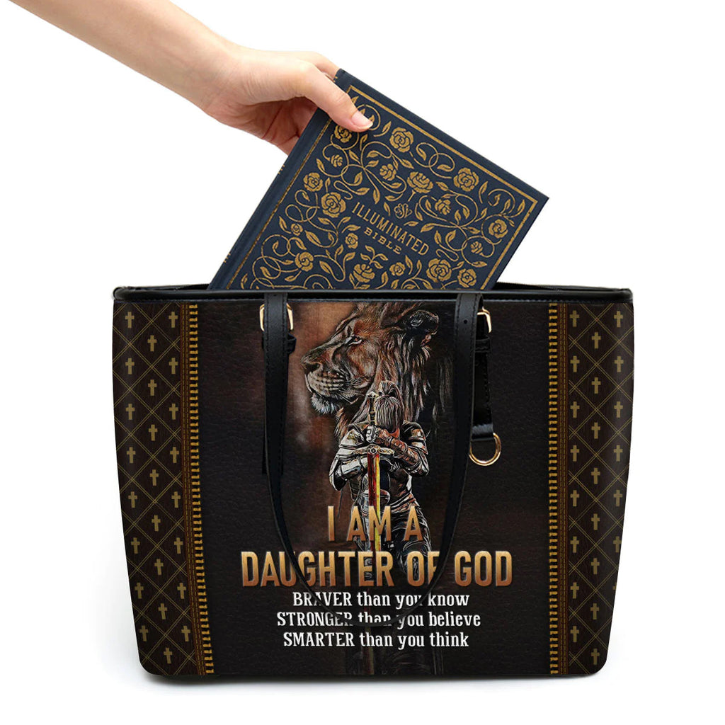 Daughter of God Personalized Leather Tote Bag