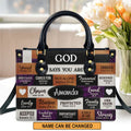 God Says You Are Personalized Leather Tote Bag