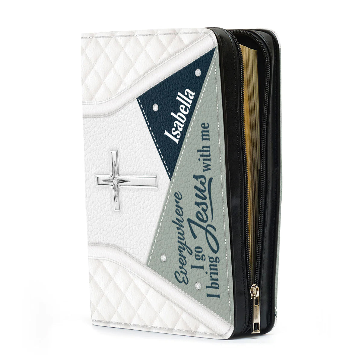 Personalized Everywhere I Go Bible Cover for Women