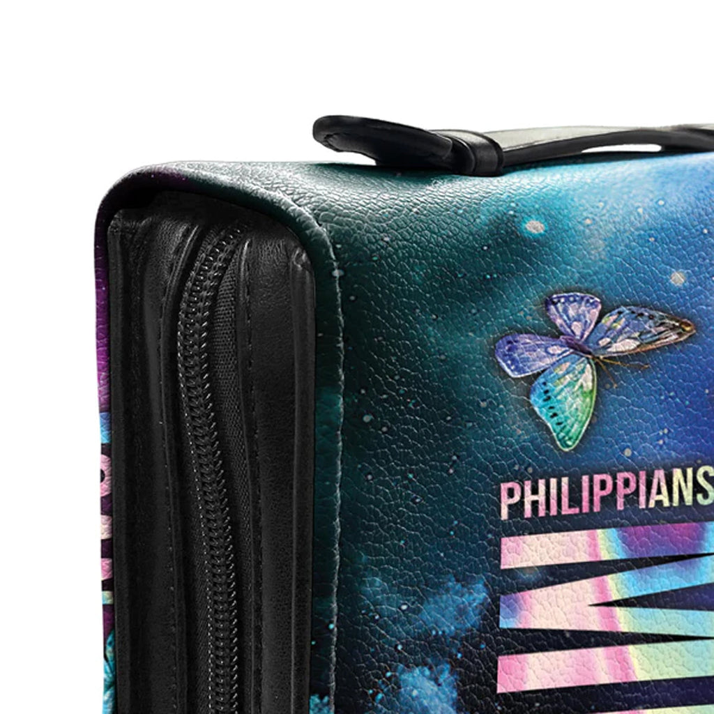 Philippians 4:13 Butterfly Galaxy Bible Cover