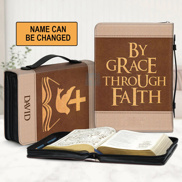 By Grace Through Faith Personalized Bible Cover