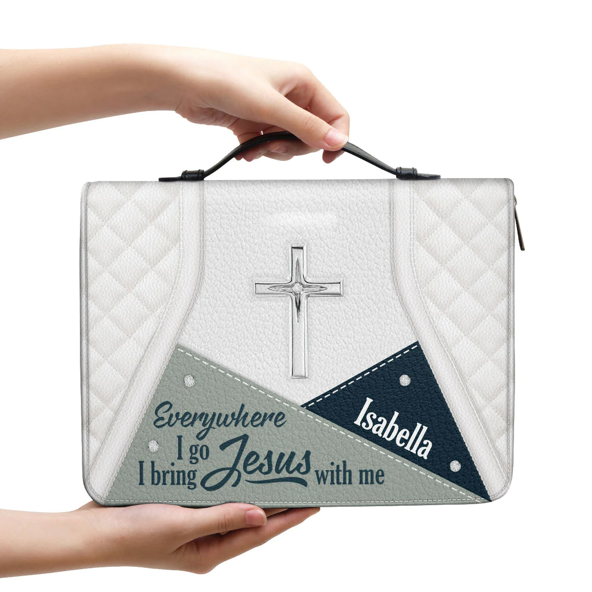 Personalized Everywhere I Go Bible Cover for Women
