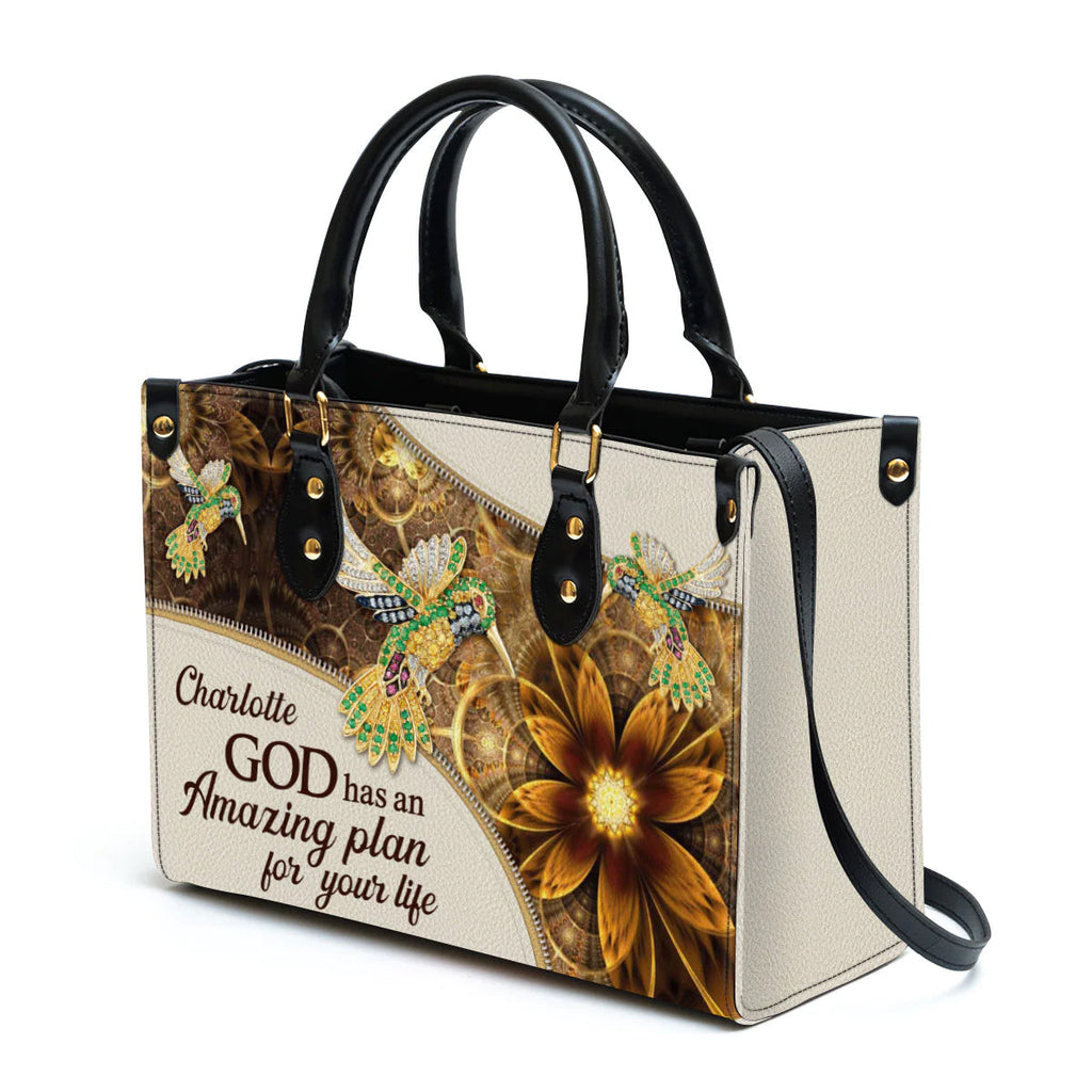 God Has An Amazing Plan Leather Tote Bag