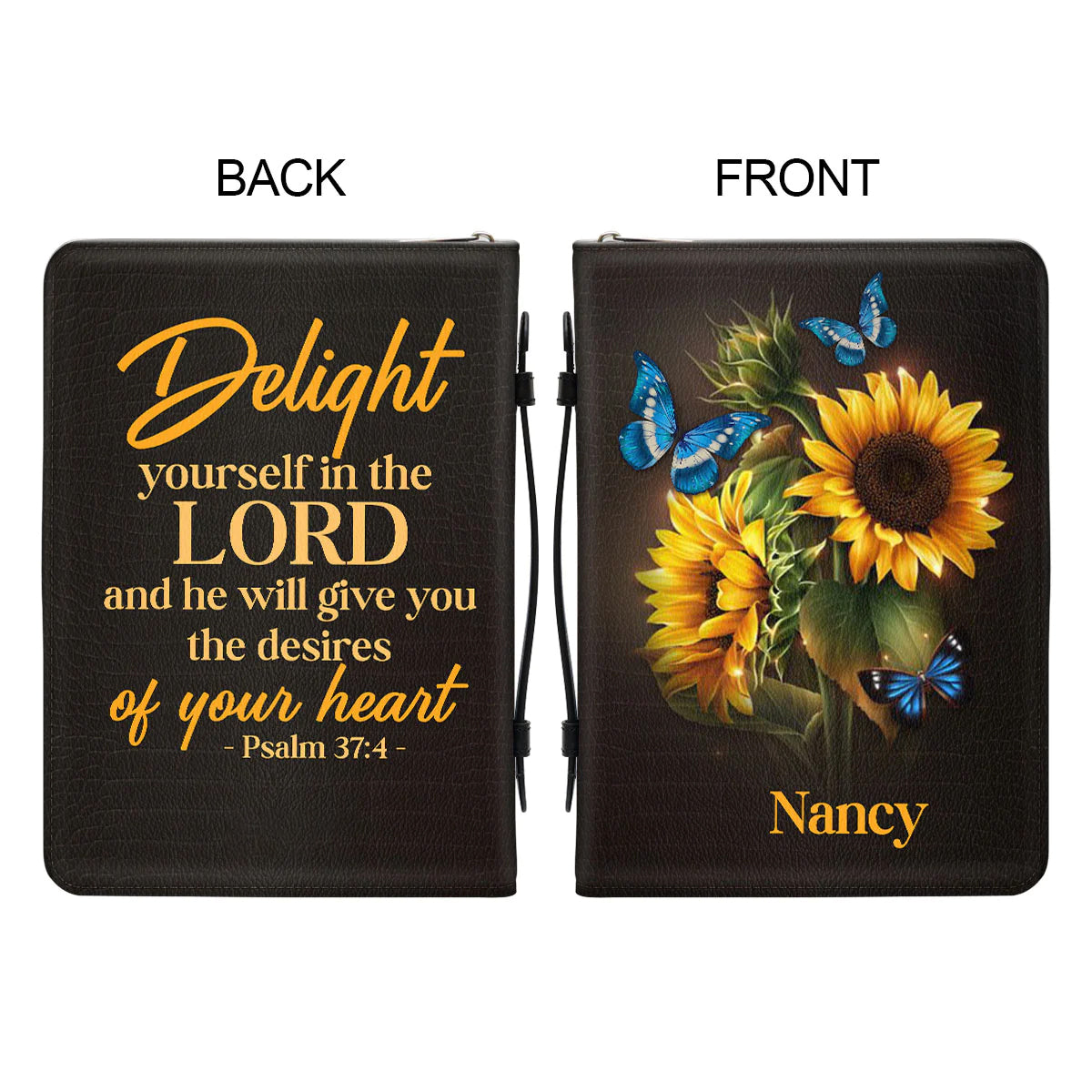 Personalized Sunflower & Butterfly Bible Cover