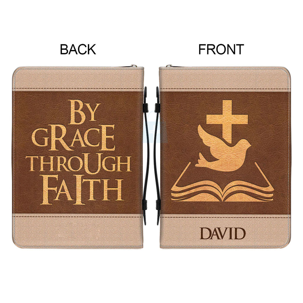 By Grace Through Faith Personalized Bible Cover