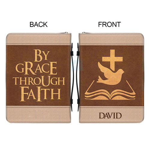 By Grace Through Faith Personalized Bible Cover