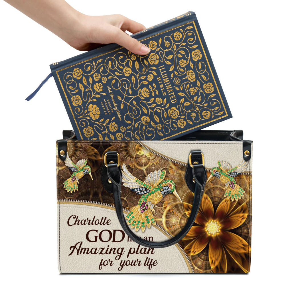 God Has An Amazing Plan Leather Tote Bag