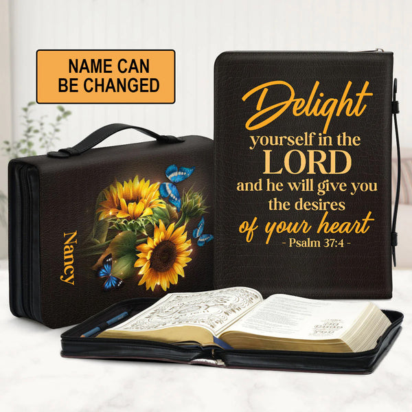 Personalized Sunflower & Butterfly Bible Cover
