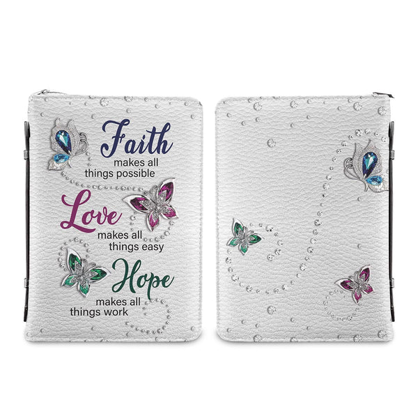 Faith Love Hope Butterfly Personalized Bible Cover