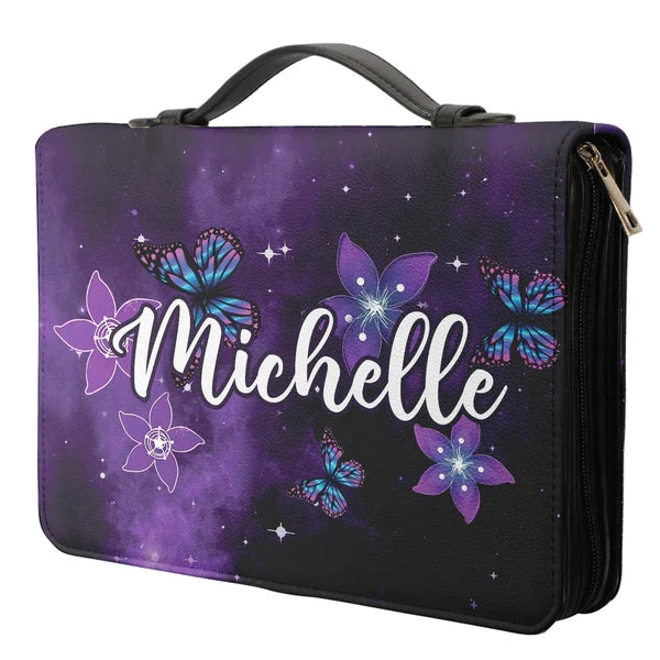 Faith Hope Love Purple Butterfly Bible Cover