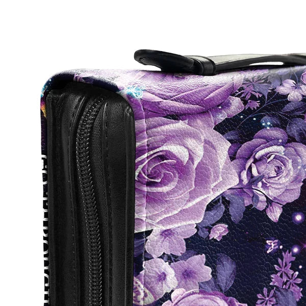 Personalized Isaiah 43:2 Purple Rose Bible Cover