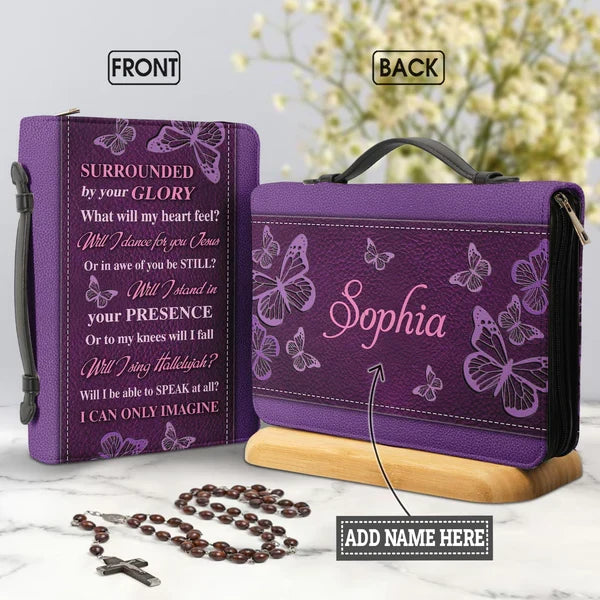 Personalized Purple Butterfly Bible Cover