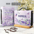 Personalized Psalm 23:4 Floral Bible Cover