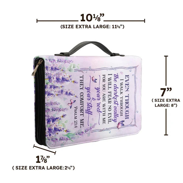 Personalized Psalm 23:4 Floral Bible Cover