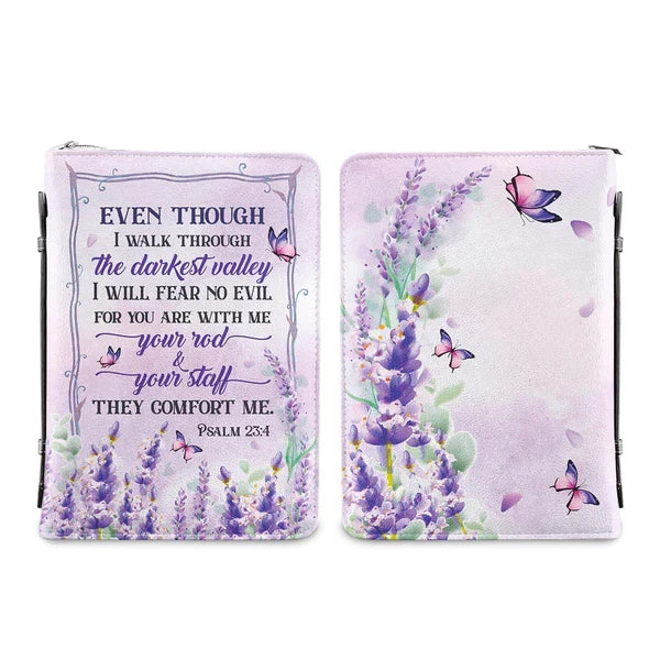 Personalized Psalm 23:4 Floral Bible Cover