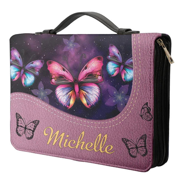 Personalized Joshua 1:9 Butterfly Bible Cover