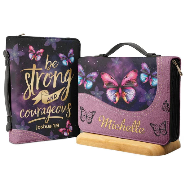 Personalized Joshua 1:9 Butterfly Bible Cover