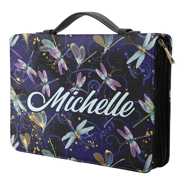 Personalized Dragonfly Bible Cover - Joshua 1:9