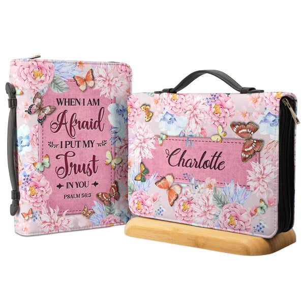 Personalized Butterfly Psalm 56:3 Bible Cover