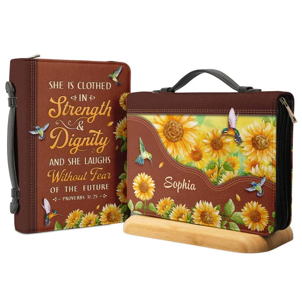 Personalized Proverbs 31:25 Bible Cover