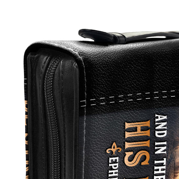 Majestic Lion Bible Cover - Be Strong in the Lord