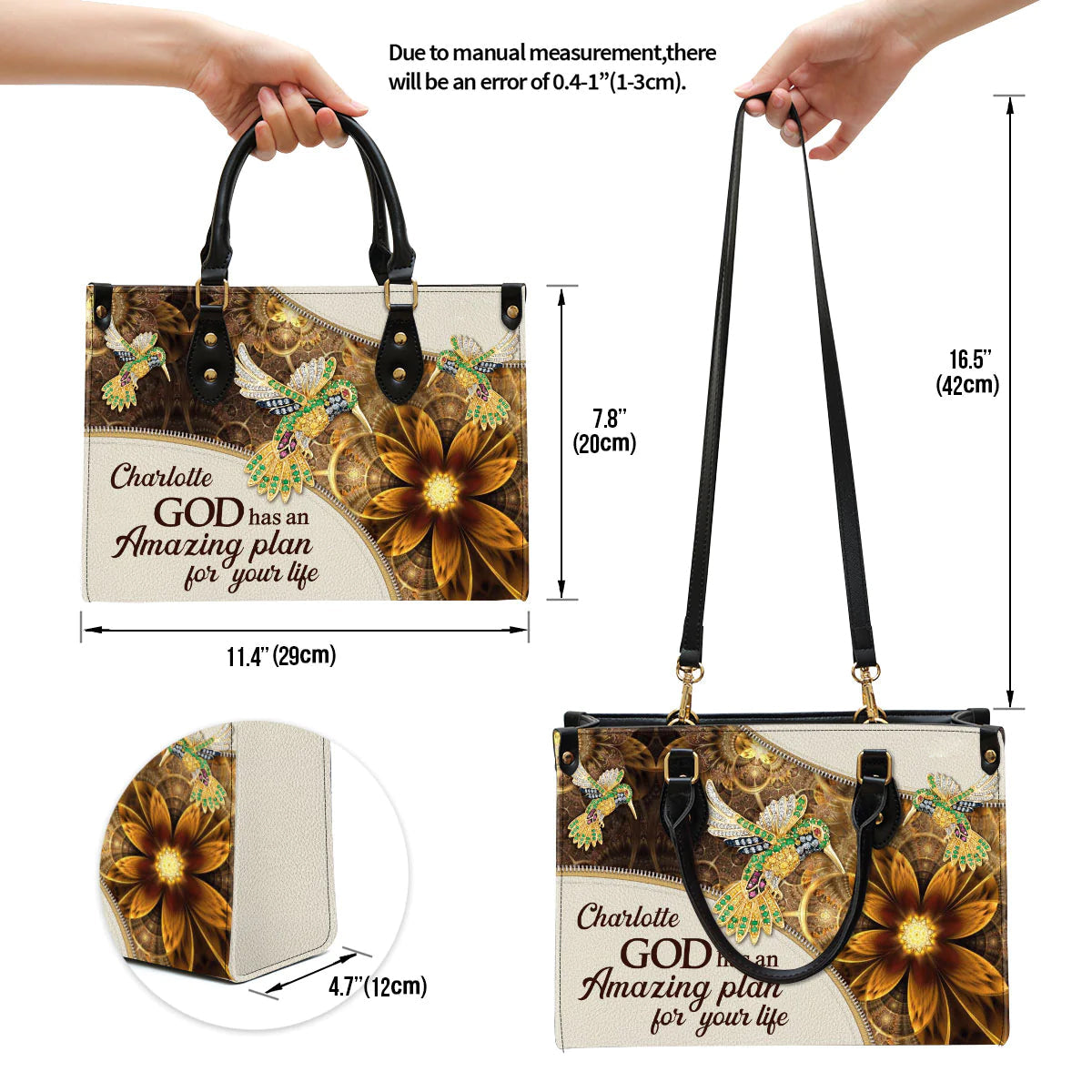 God Has An Amazing Plan Leather Tote Bag