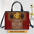 Blessed Personalized Christian Leather Tote Bag