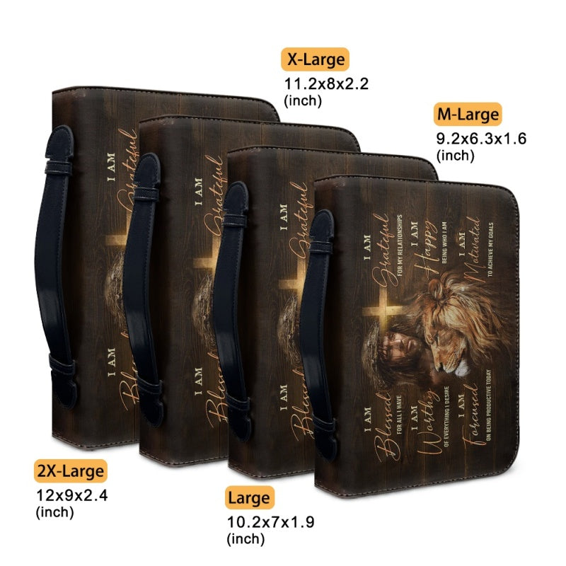Personalized Lion Faith Affirmations Bible Cover