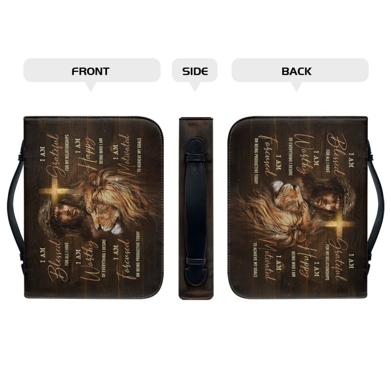 Personalized Lion Faith Affirmations Bible Cover