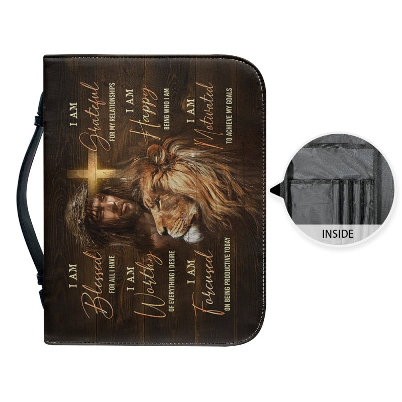 Personalized Lion Faith Affirmations Bible Cover