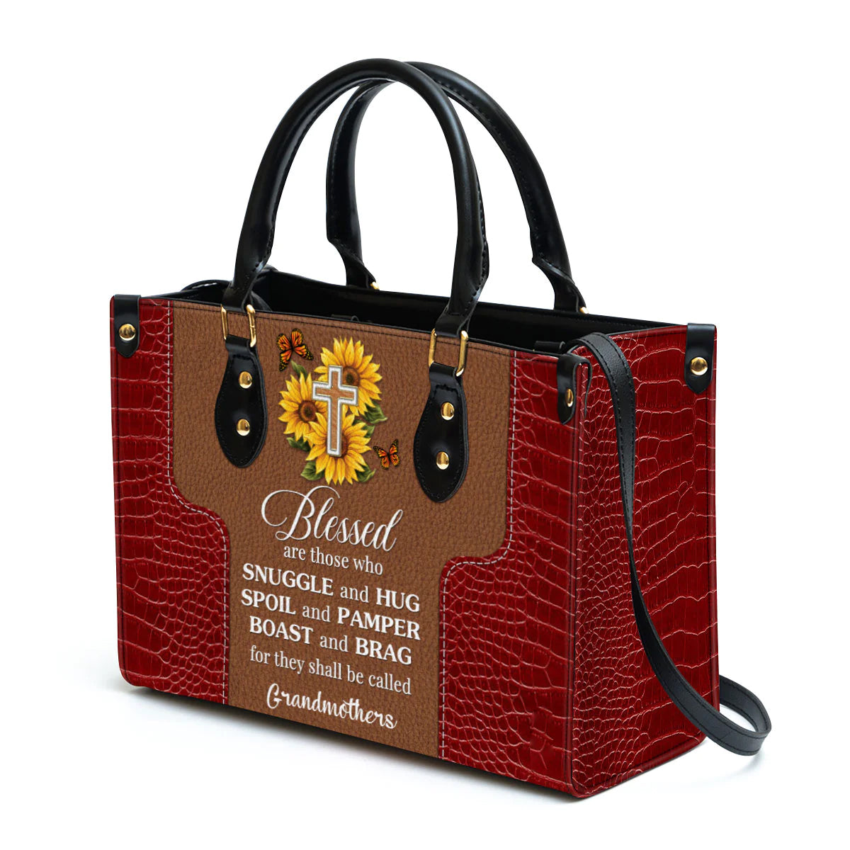 Blessed Personalized Christian Leather Tote Bag