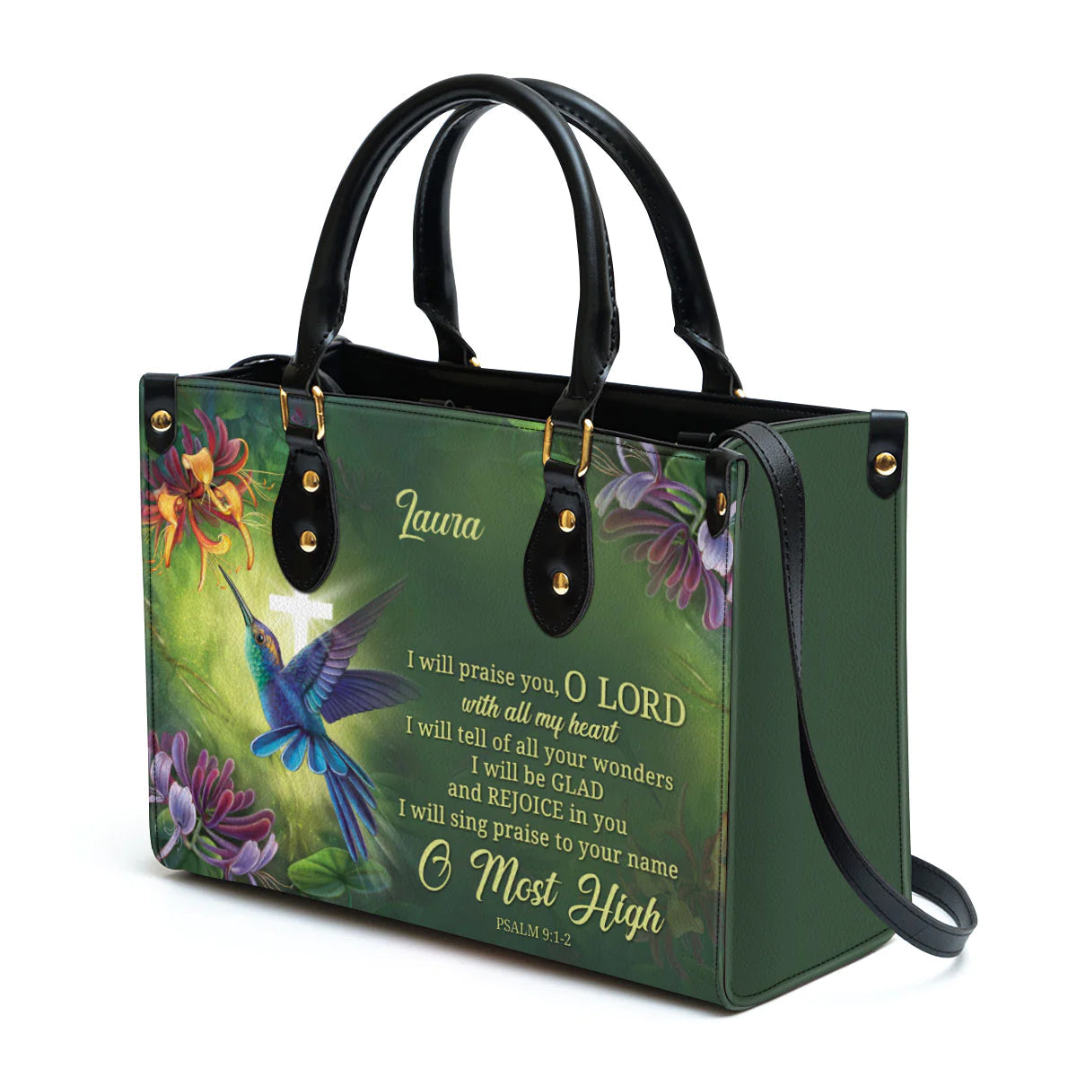 I Will Praise You Personalized Leather Tote Bag
