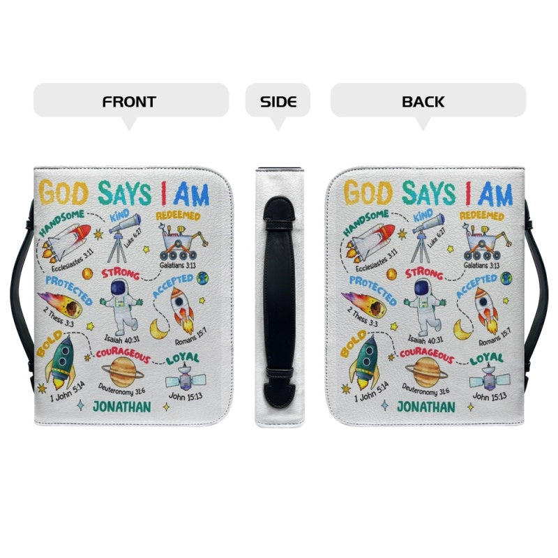 Personalized God Says I Am Galaxy Bible Cover