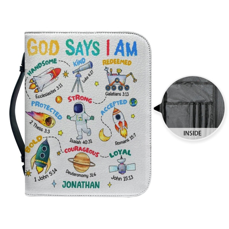 Personalized God Says I Am Galaxy Bible Cover