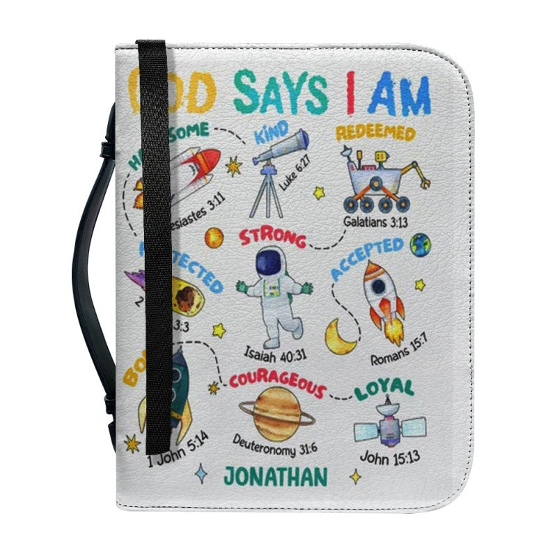 Personalized God Says I Am Galaxy Bible Cover