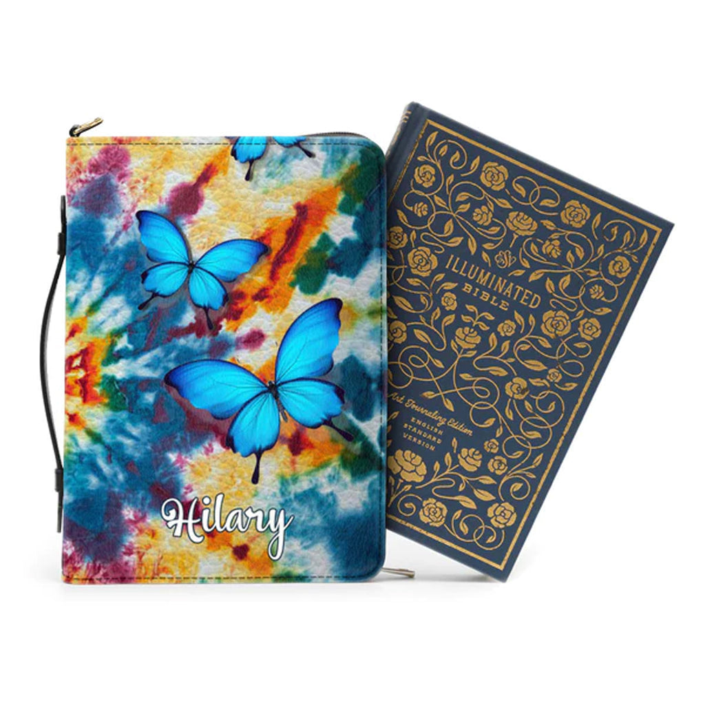 Personalized Let Go & Let God Butterfly Bible Cover