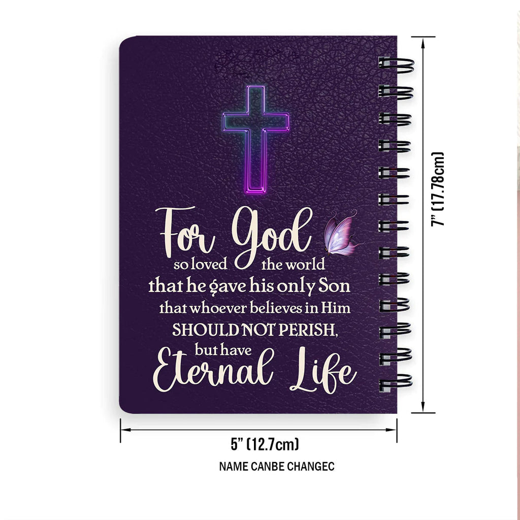 Personalized "For God So Loved The World" Spiral Journal