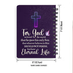 Personalized "For God So Loved The World" Spiral Journal