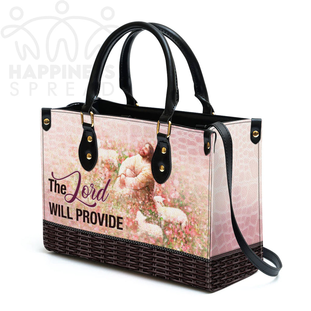 The Lord Will Provide Personalized Leather Tote Bag