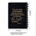 Personalized "I Am The Light Of The World" Spiral Journal