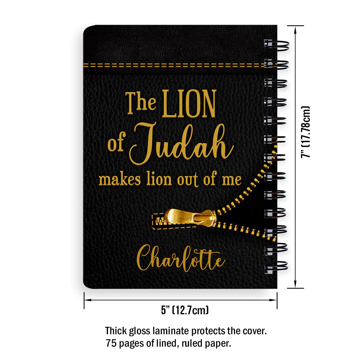 Personalized "The Lion Of Judah" Faith Spiral Journal