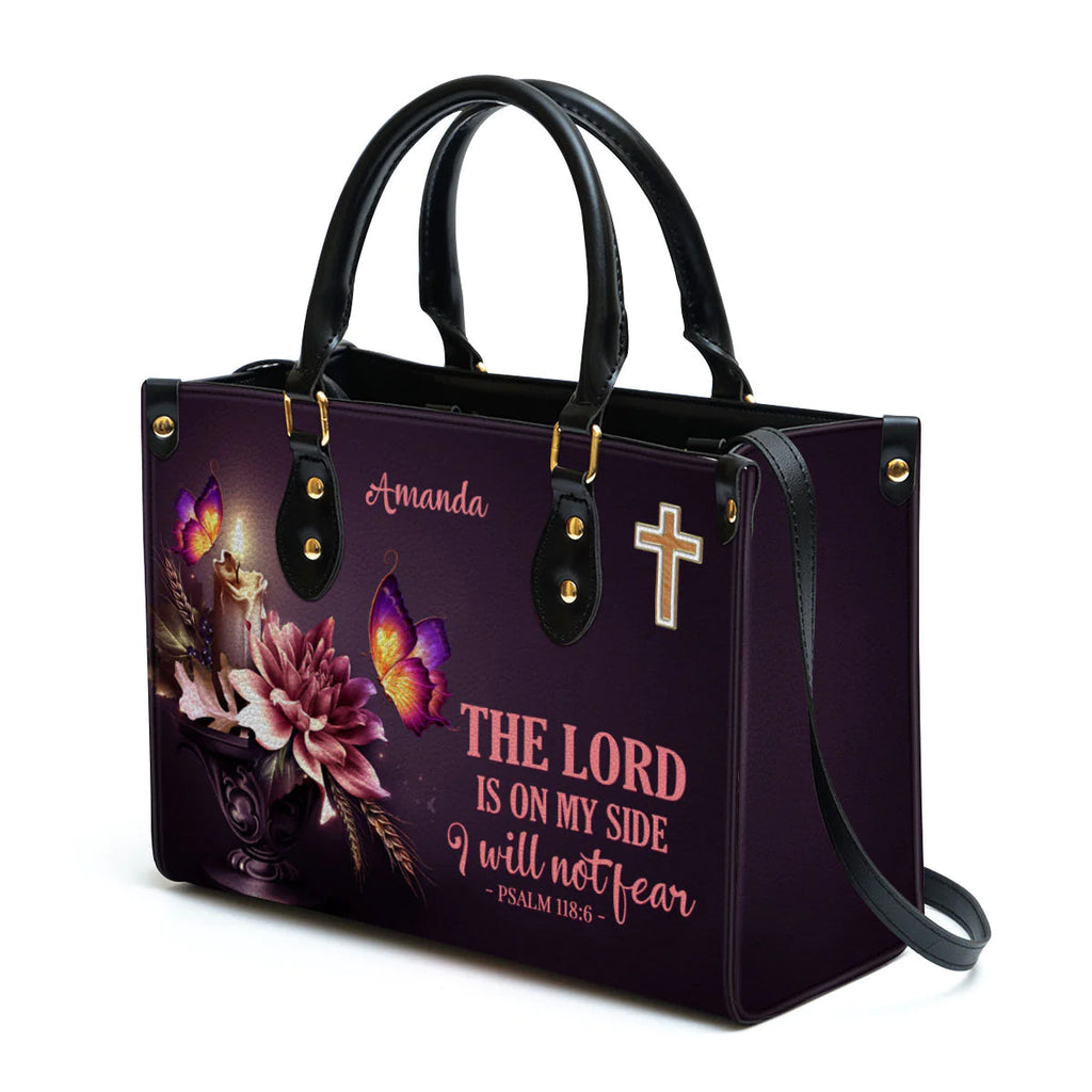 Psalm 118:6 Custom Christian Leather Tote Bag