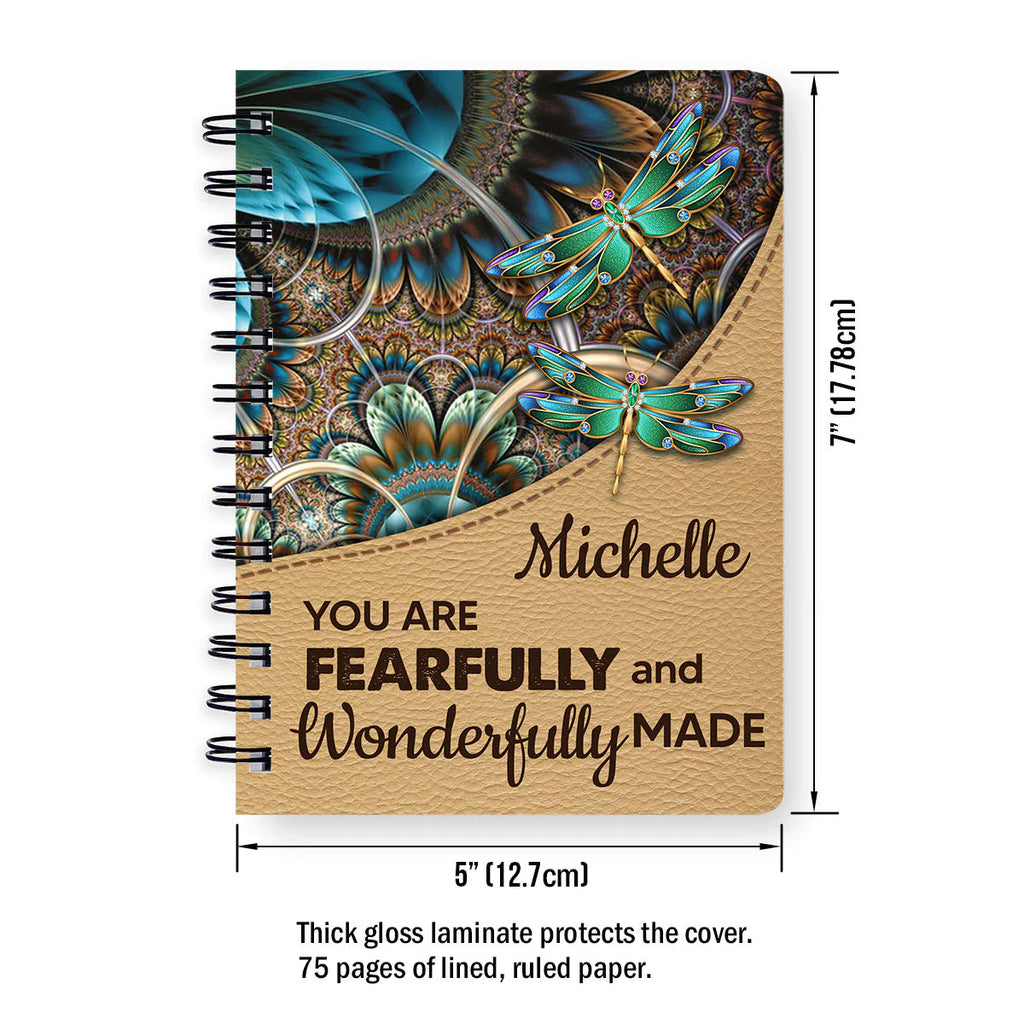 Personalized "Fearfully & Wonderfully Made" Spiral Journal