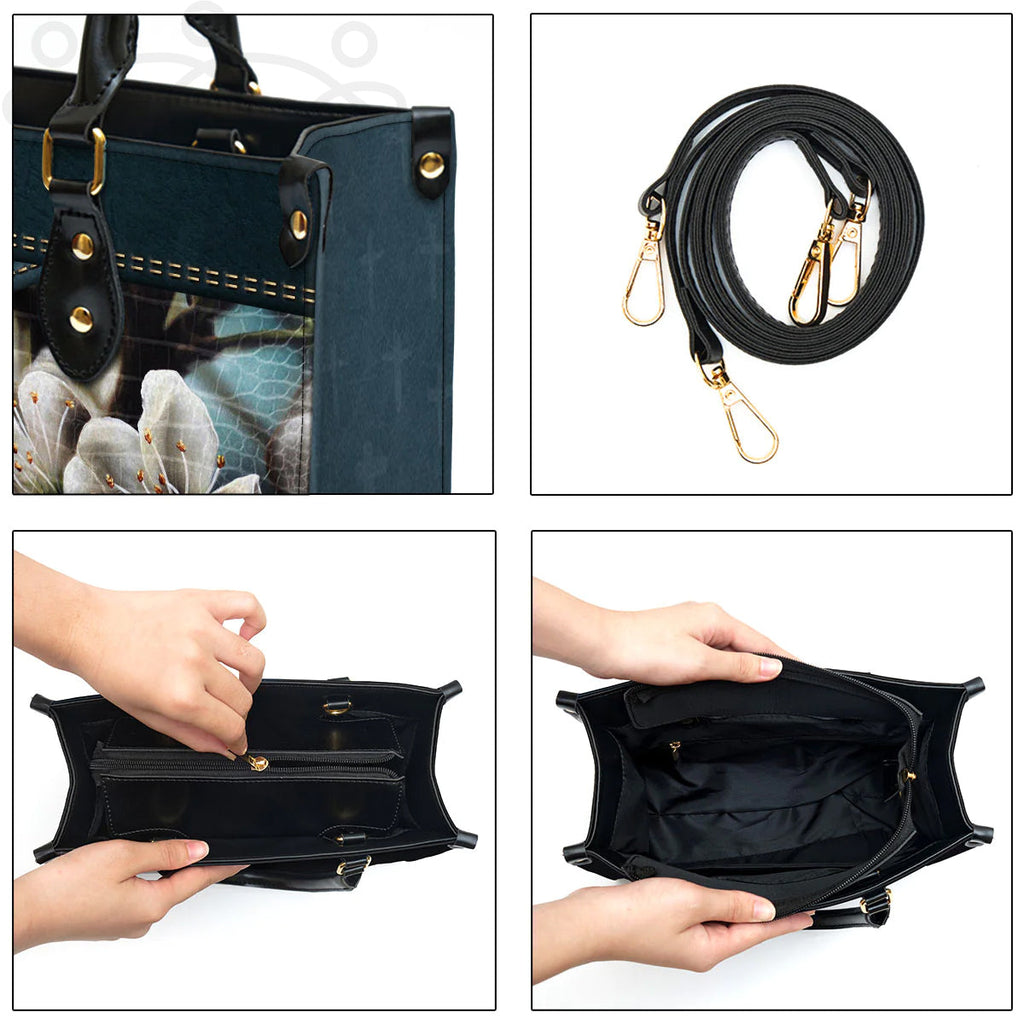 Be Still And Know Personalized Leather Tote Bag