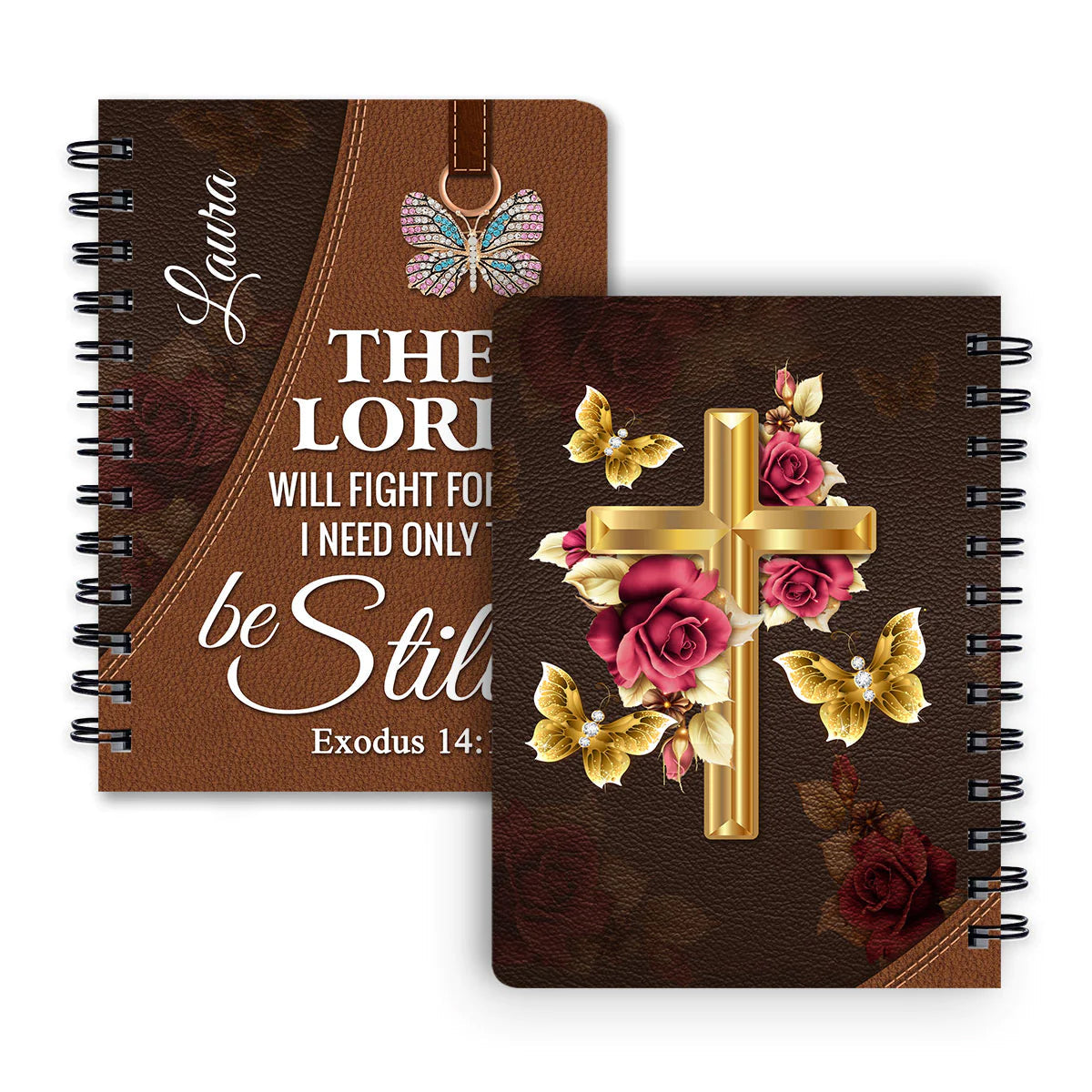 Personalized "The Lord Will Fight For Me" Spiral Journal