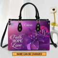 Personalized Faith Hope Love Leather Tote Bag
