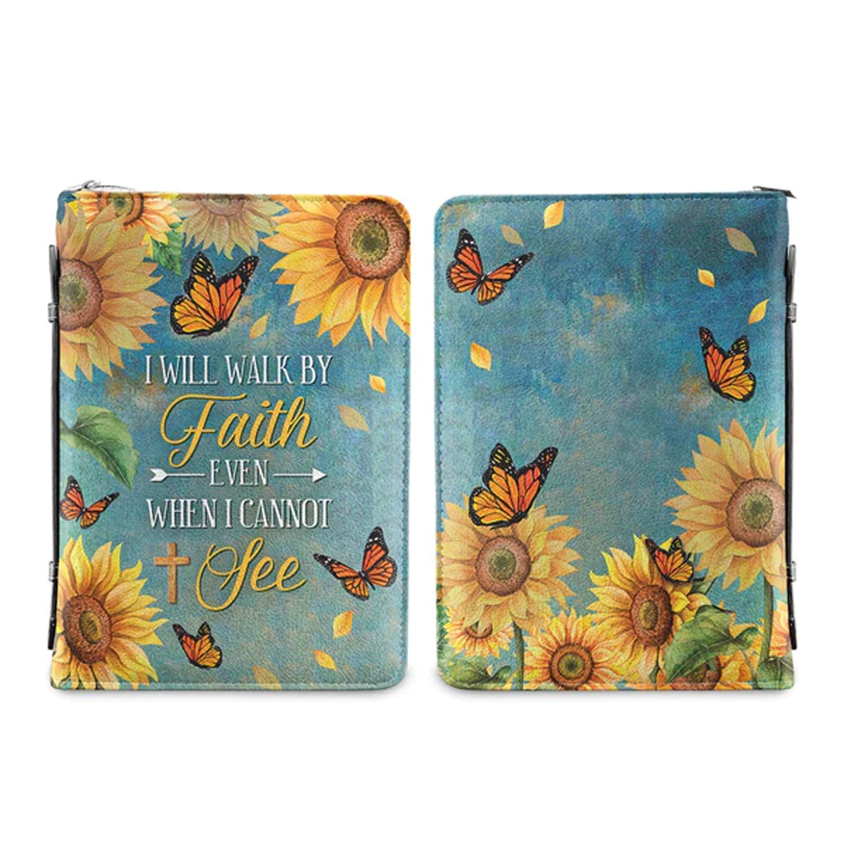 Personalized Sunflower Walk by Faith Bible Cover