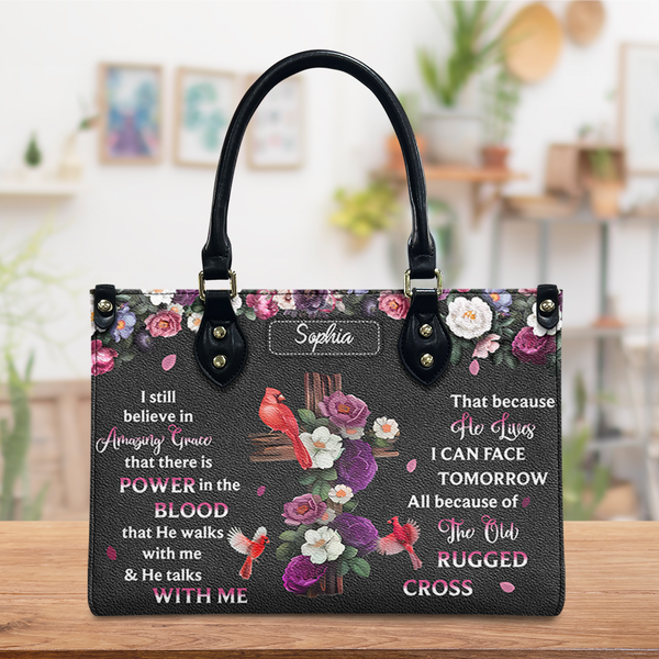 Amazing Grace Cardinal Leather Handbag