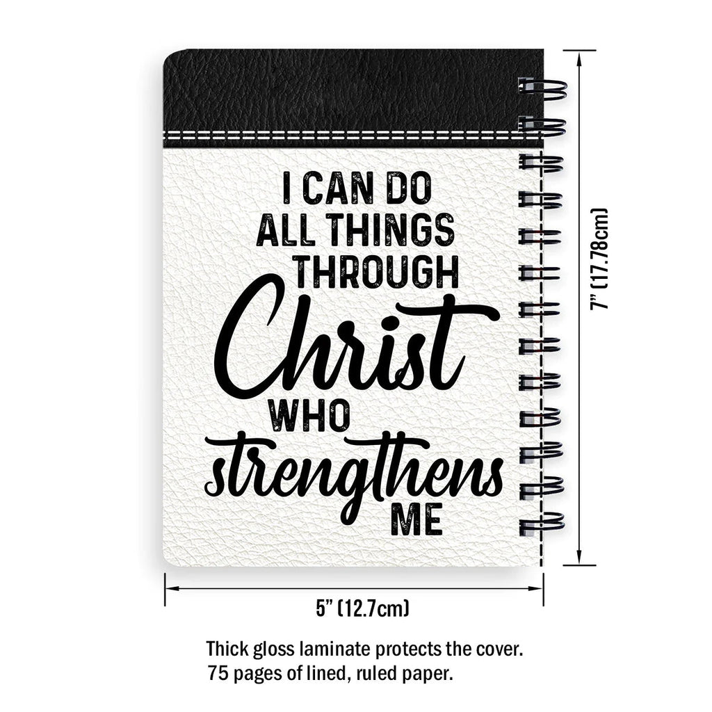 Personalized "I Can Do All Things" Spiral Journal